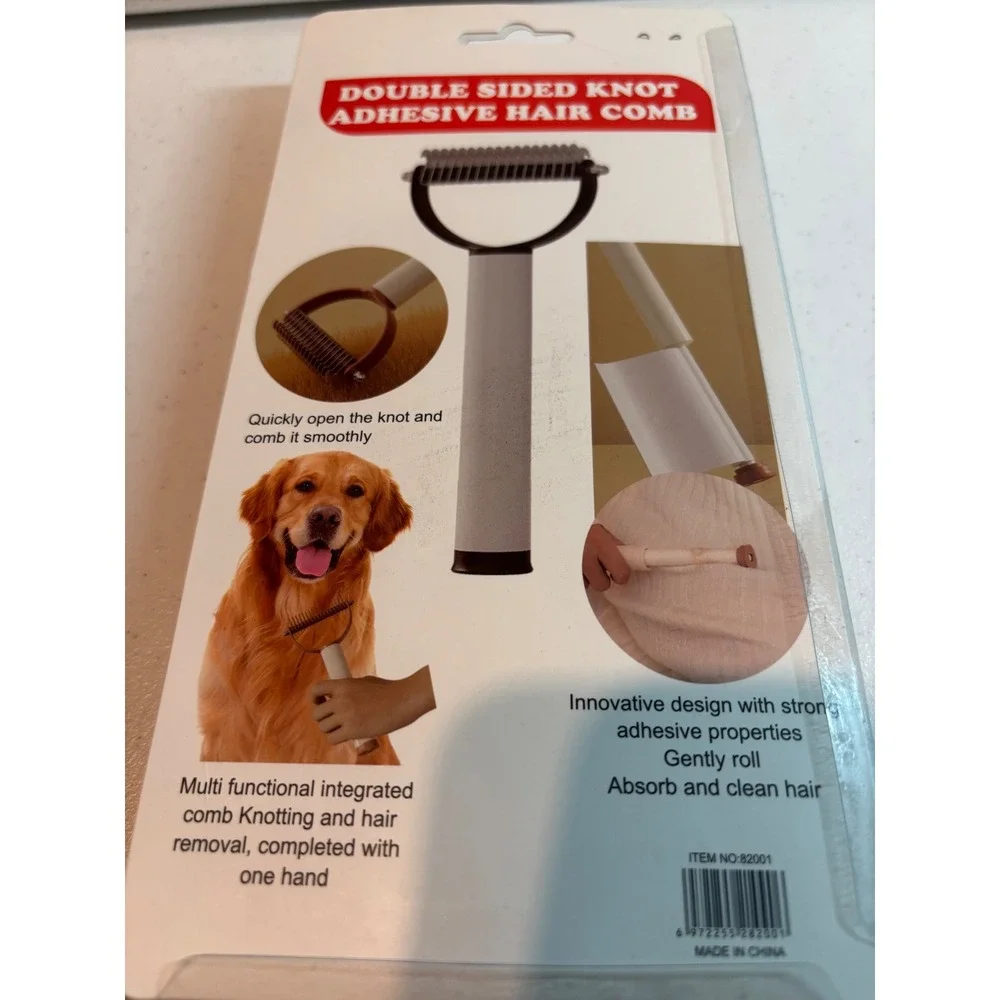 Double Sided Knot Adhesive Hair Comb‎ Grooming Tool for Pets NEW